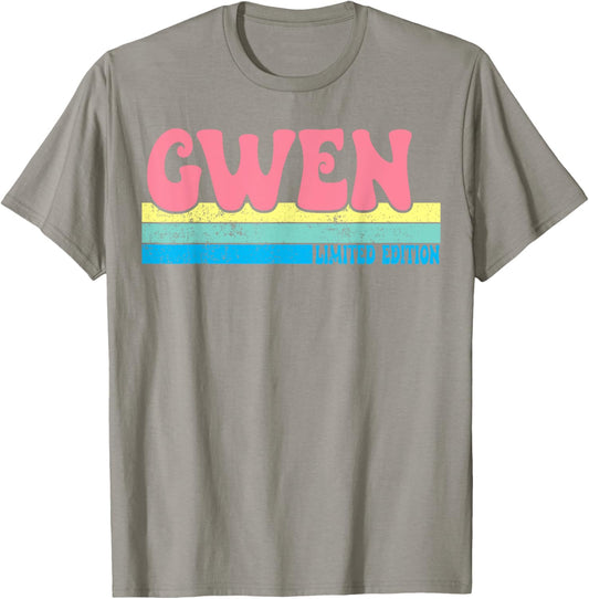 GWEN Name Personalized Cute Idea Groovy Women GWEN T-Shirt - T-Shirt | Sand