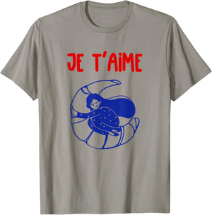J’taime Croissant French Pastry Coffee Brunch Lover French T-Shirt - T-Shirt | Sand
