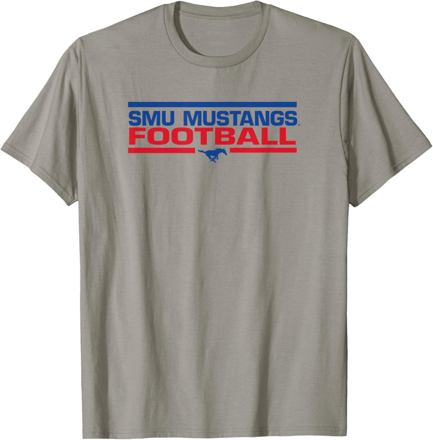 SMU Mustangs Football Tackle White Officially Licensed T-Shirt - T-Shirt | Sand