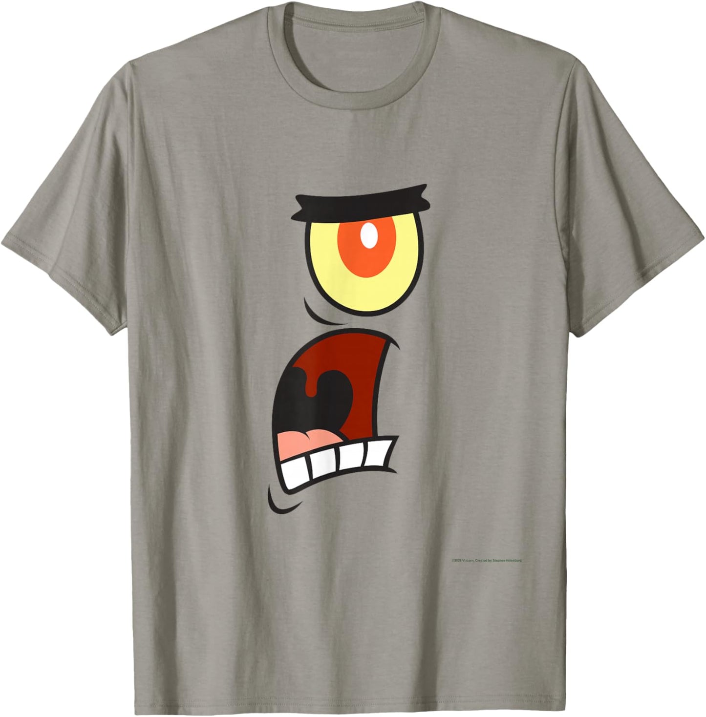Plankton Yelling Big Face Easy Costume Funny Cartoon T-Shirt - T-Shirt | Sand