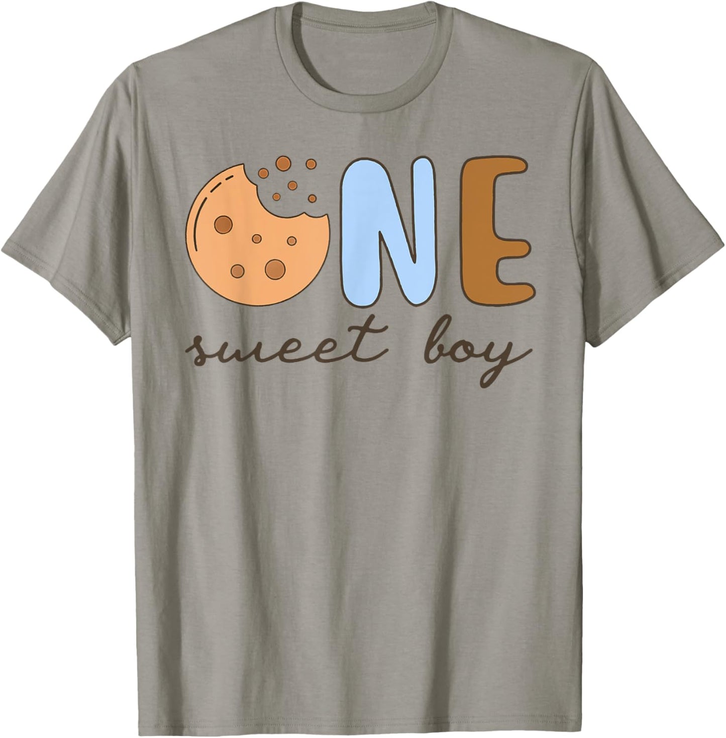 Sweet One Cookies and Milk 1st Birthday Boy Family Matching T-Shirt - T-Shirt | Sand