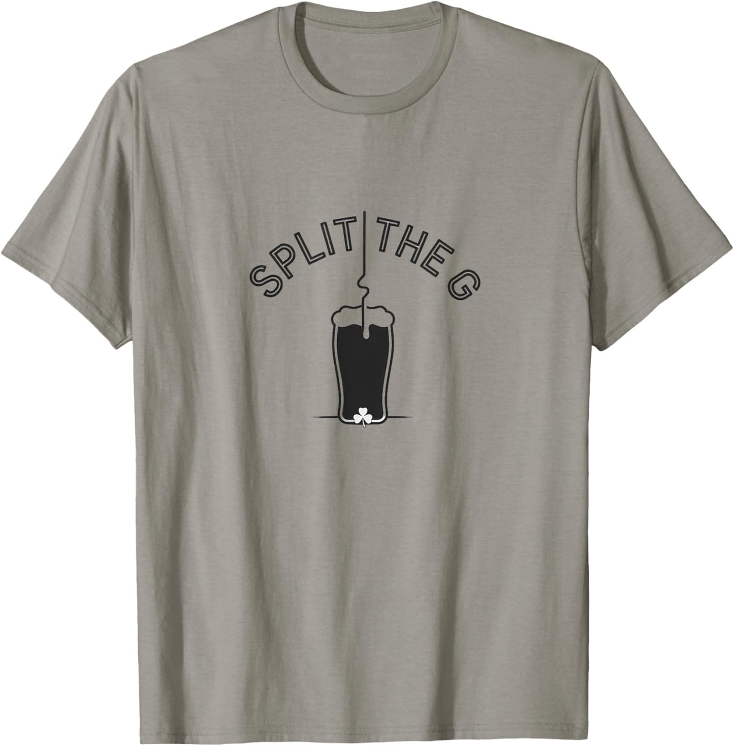 Irish Beer Split The G Shamrock Pint T-Shirt - T-Shirt | Sand