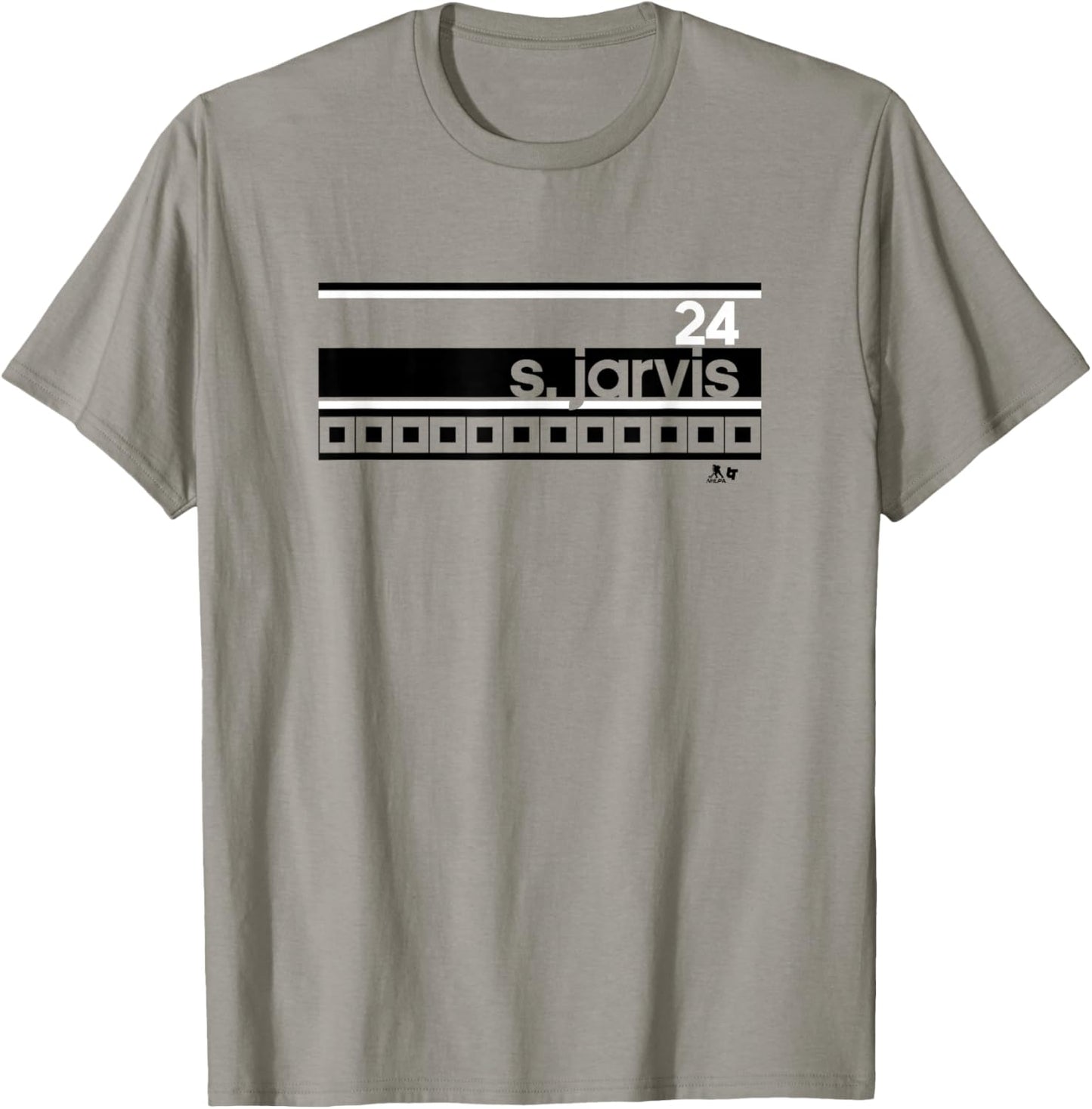 Seth Jarvis - Name Number Stripe - Carolina Hockey T-Shirt - T-Shirt | Sand