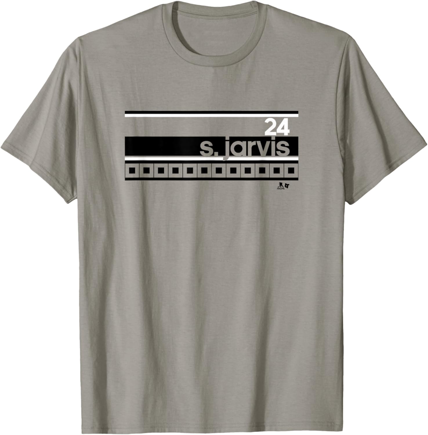 Seth Jarvis - Name Number Stripe - Carolina Hockey T-Shirt - T-Shirt | Sand