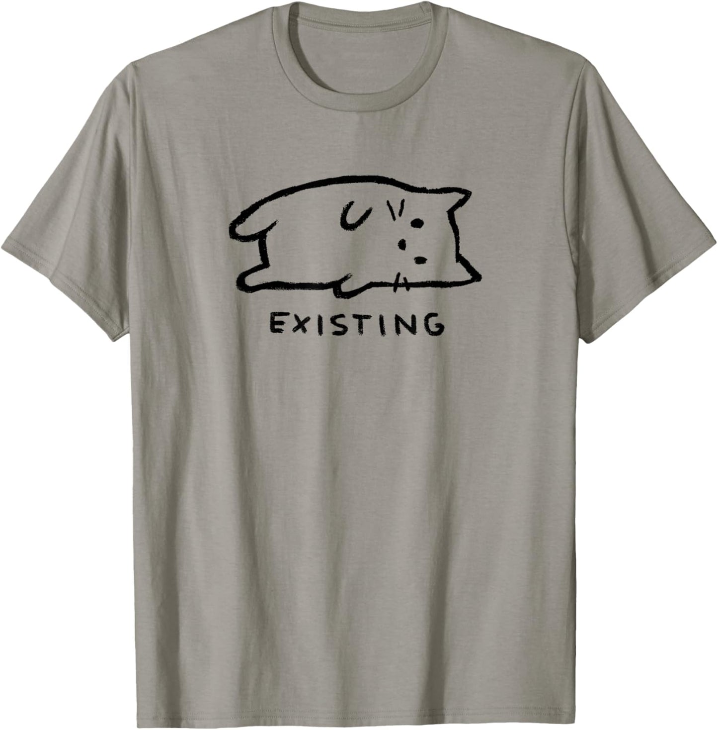 Threadless Fox Shiver Existing Black Cat Graphic T-Shirt - T-Shirt | Sand