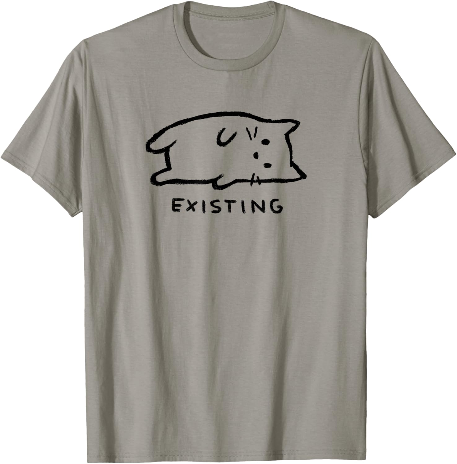 Threadless Fox Shiver Existing Black Cat Graphic T-Shirt - T-Shirt | Sand