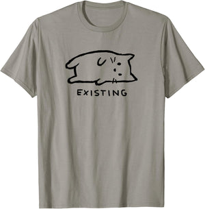 Threadless Fox Shiver Existing Black Cat Graphic T-Shirt - T-Shirt | Sand