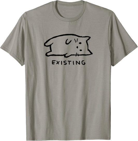 Threadless Fox Shiver Existing Black Cat Graphic T-Shirt - T-Shirt | Sand