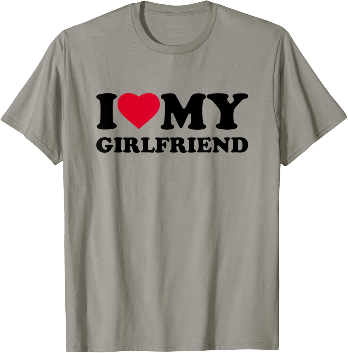 I Love My Girlfriend Heart Funny Family T-Shirt - T-Shirt | Sand
