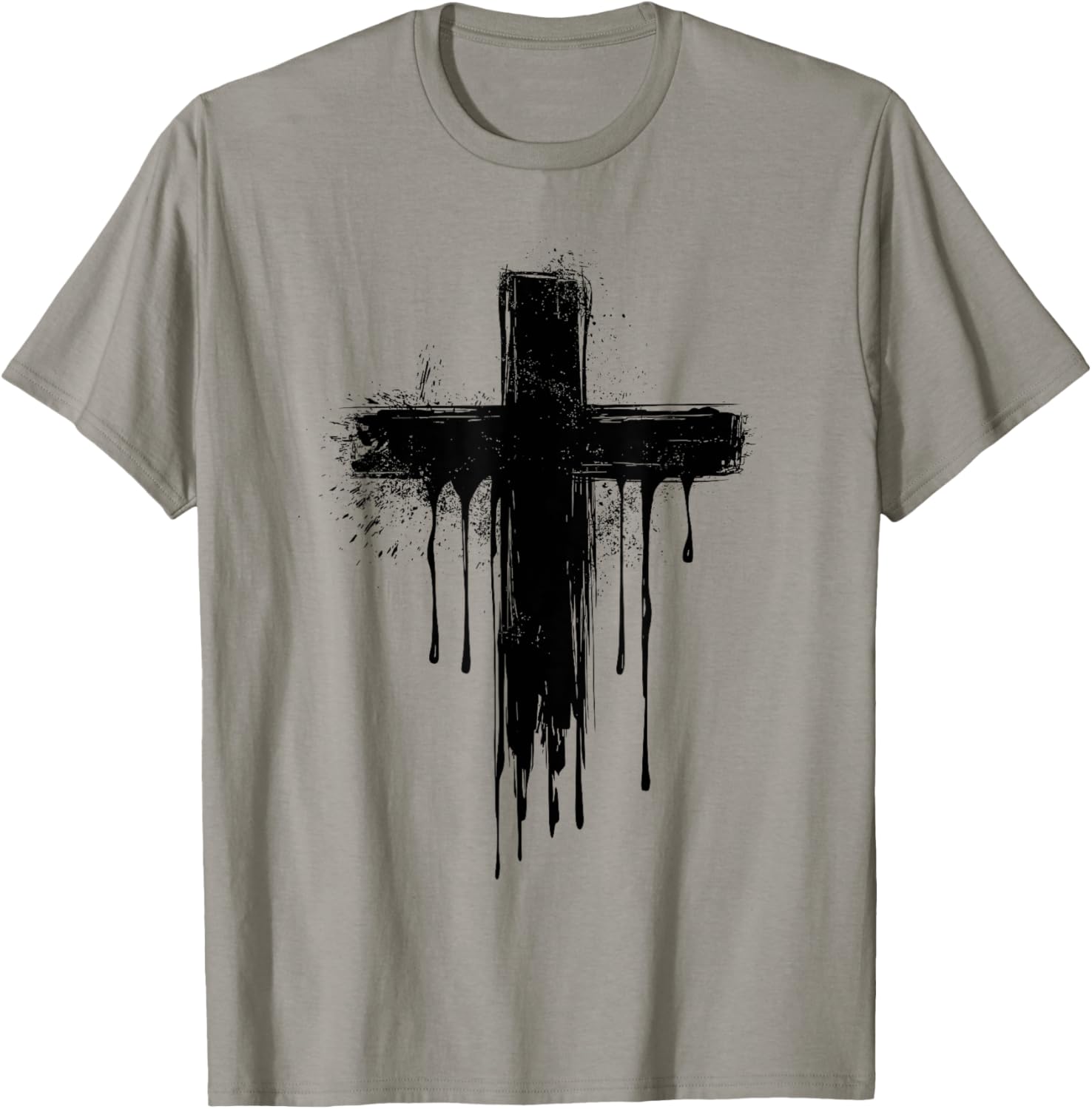 Christian Dripping Cross T-Shirt - T-Shirt | Sand