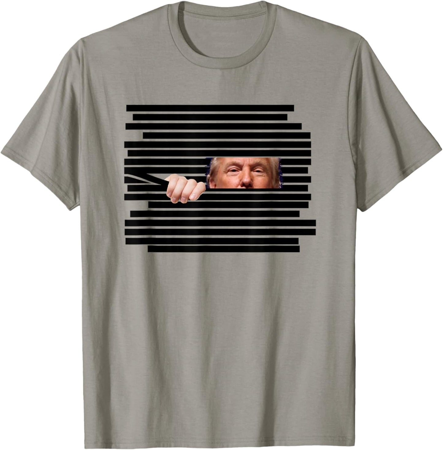 Funny Trump Peeking Through Redactions Meme Political Satire T-Shirt - T-Shirt | Sand
