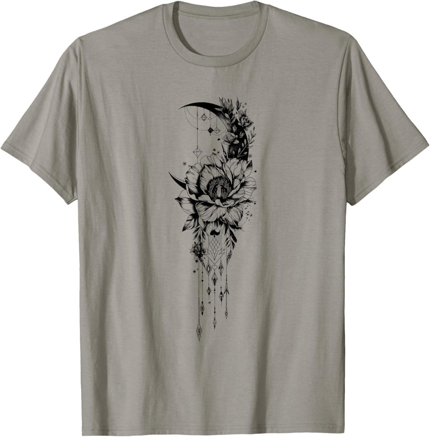 Celestial and Mystical Moon Goth T-Shirt - T-Shirt | Sand