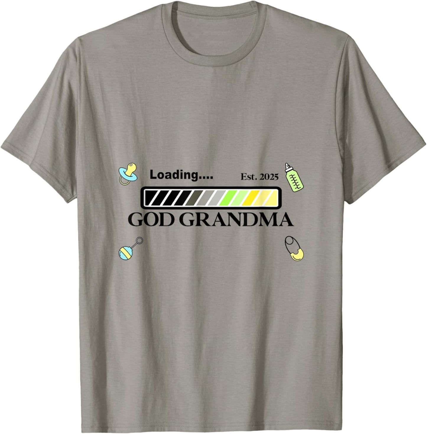 New baby shower 2025 Loading God Grandma grandmother pastel T-Shirt - T-Shirt | Sand