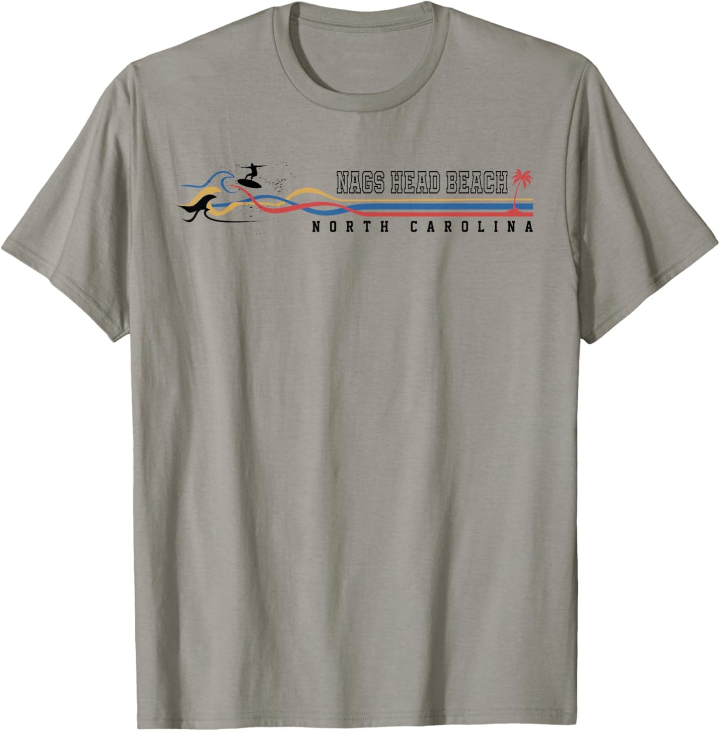 Nags Head Beach North Carolina Vintage Surfboarder Women Kids T-Shirt - T-Shirt | Sand