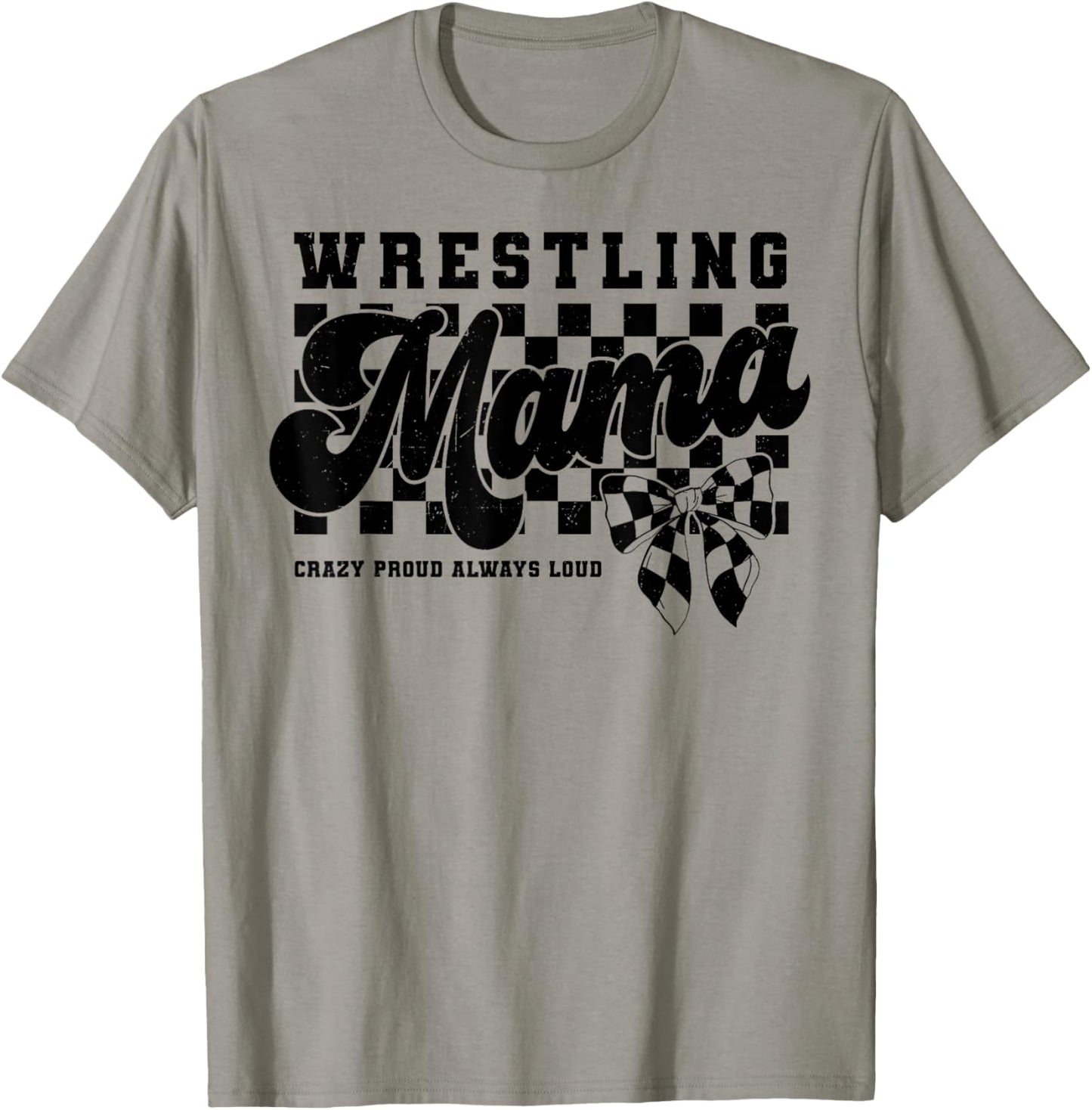Wrestling Mama Coquette Bow Wrestler Sports Mother's Day T-Shirt - T-Shirt | Sand
