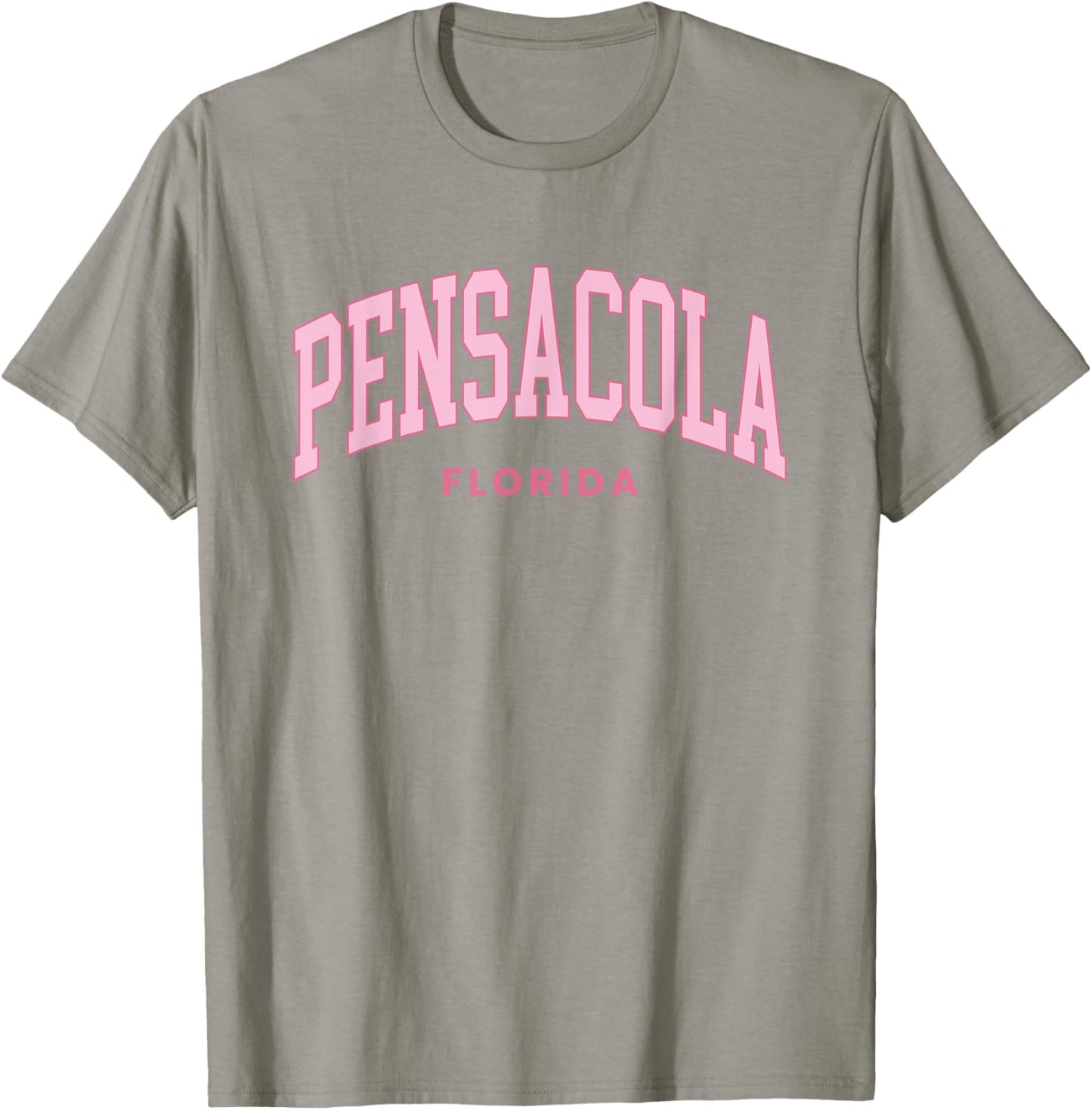 Pensacola Florida Retro Preppy Throwback Girls Pink T-Shirt - T-Shirt | Sand