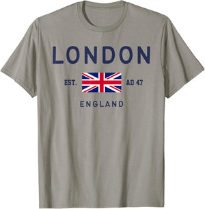 London Est AD 47 England UK Flag T-Shirt - T-Shirt | Sand