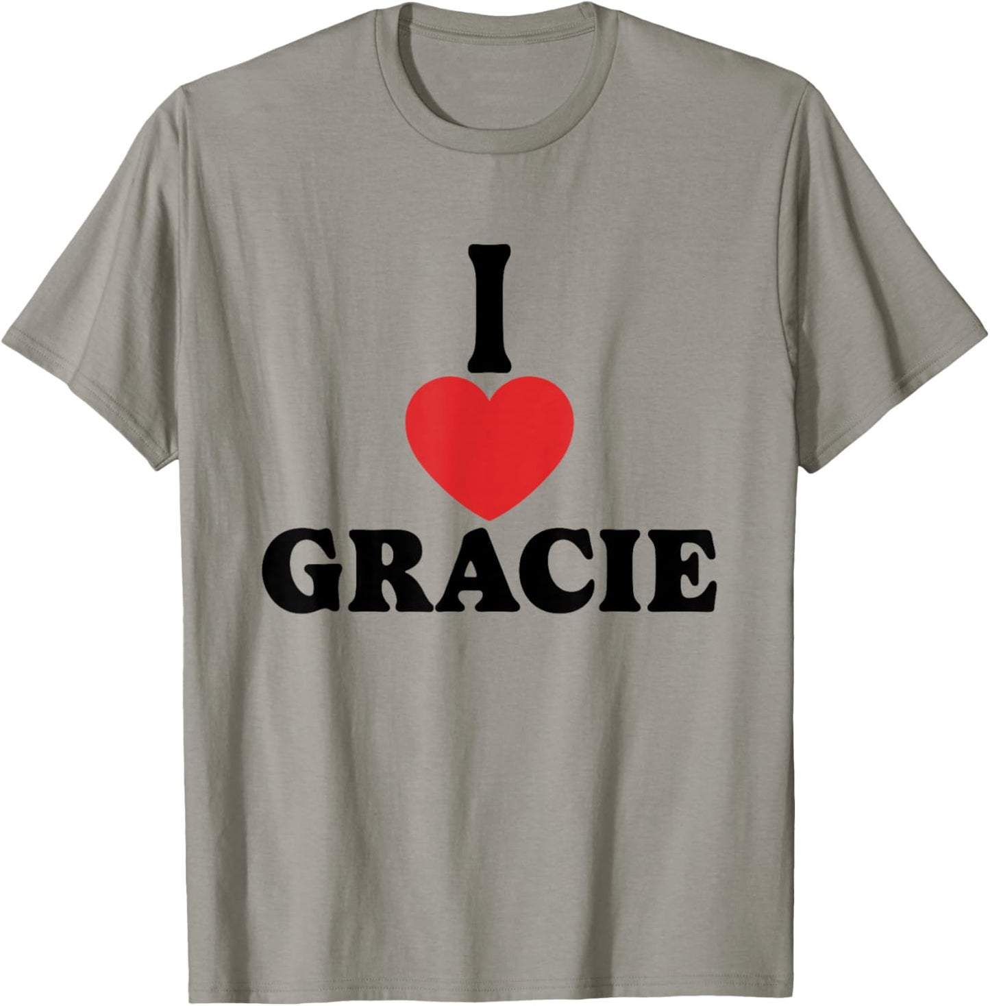 Personalized Name Gracie I Love Gracie Heart Groovy T-Shirt - T-Shirt | Sand