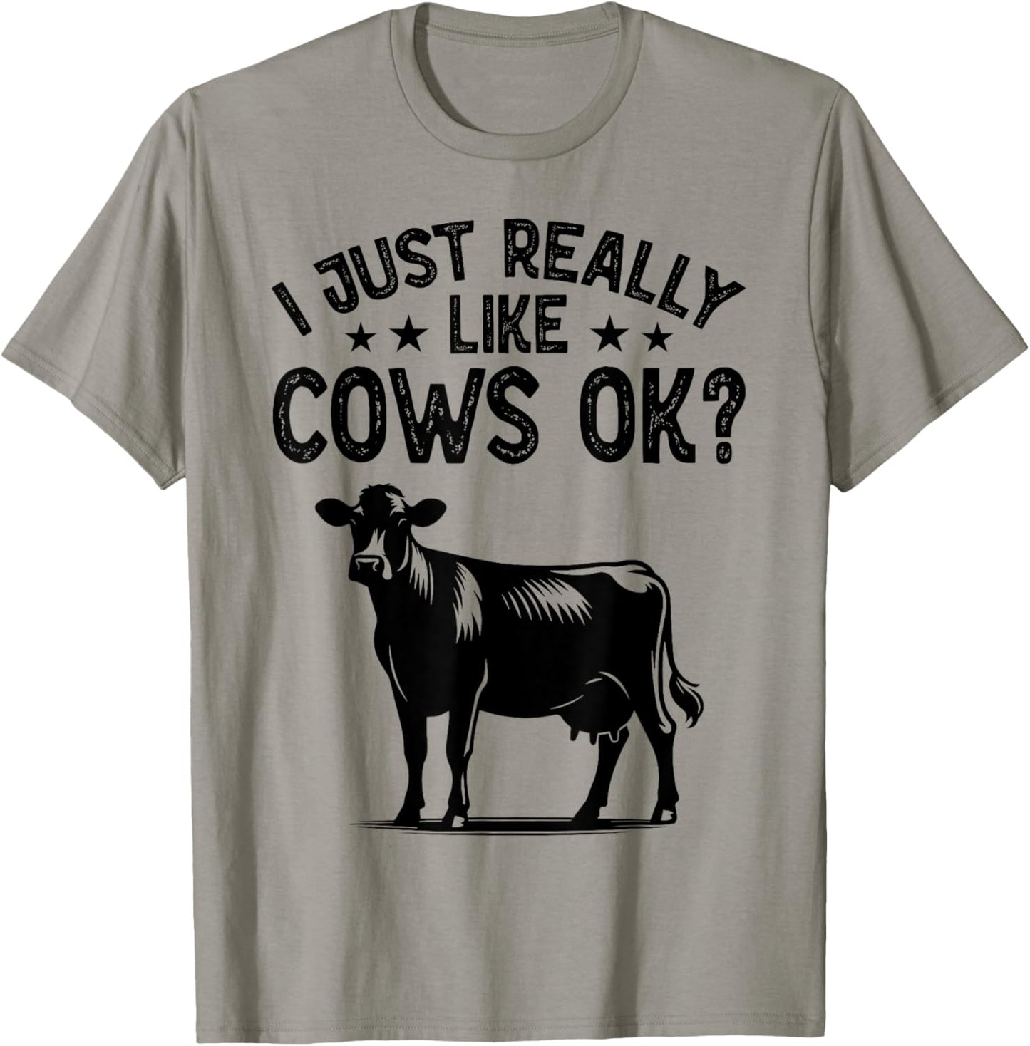 Funny Cow Animal Lover Men Women Farm Dairy Cattle Farming T-Shirt - T-Shirt | Sand