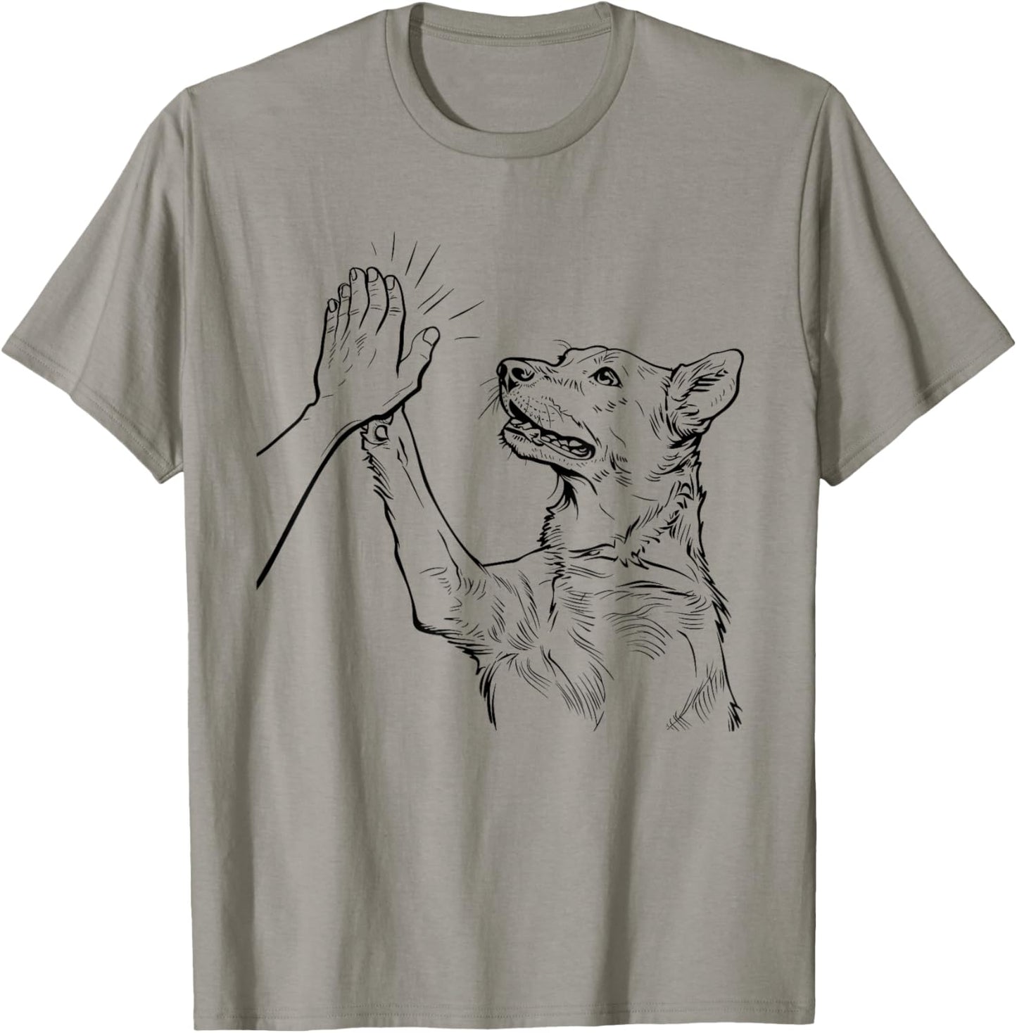 Funny Dog Dad Fathers Day Best Daddy Ever Hand T-Shirt - T-Shirt | Sand