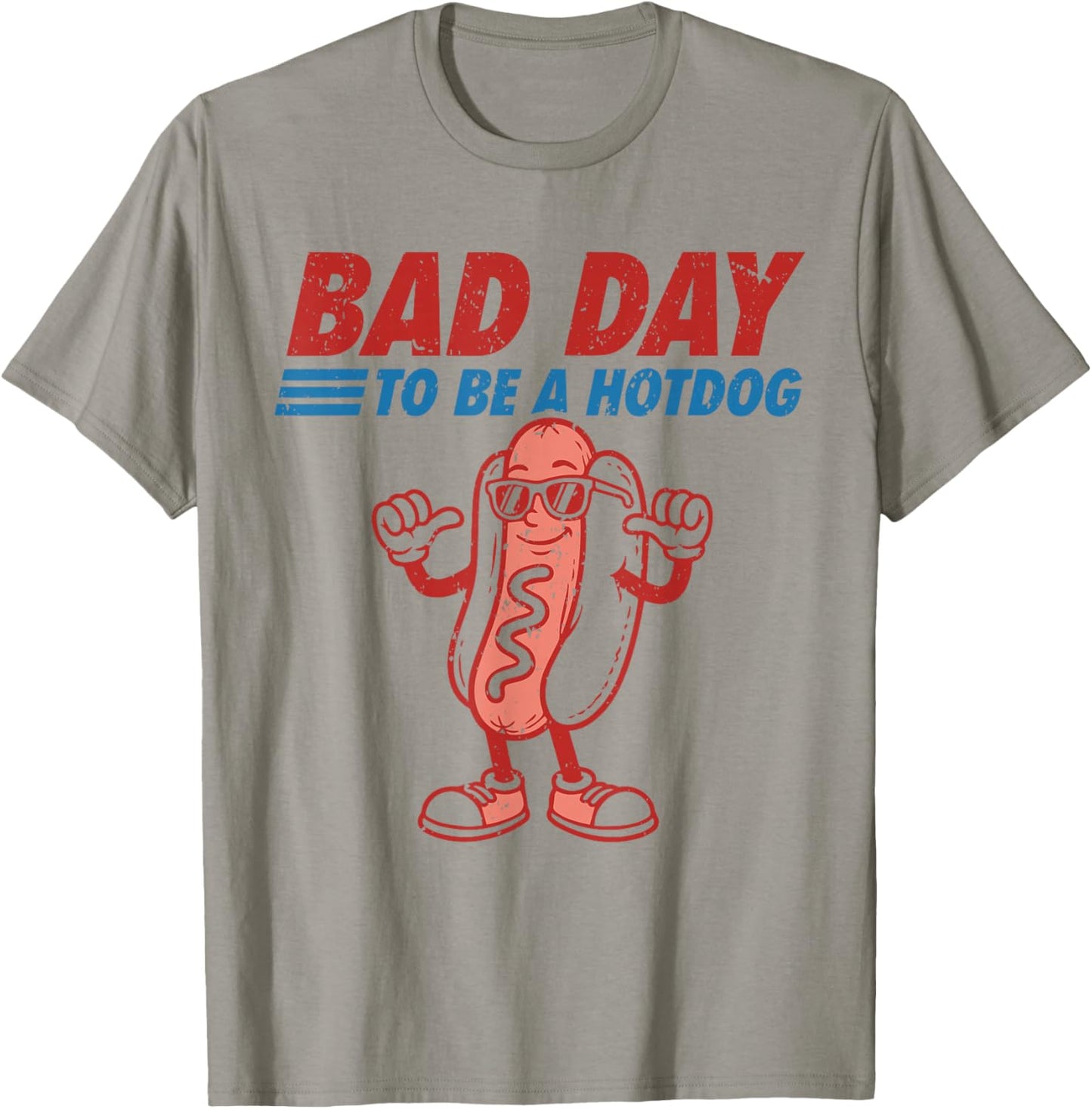 Funny 4th of July Independence Day Bad Day to Be A Hotdog T-Shirt - T-Shirt | Sand