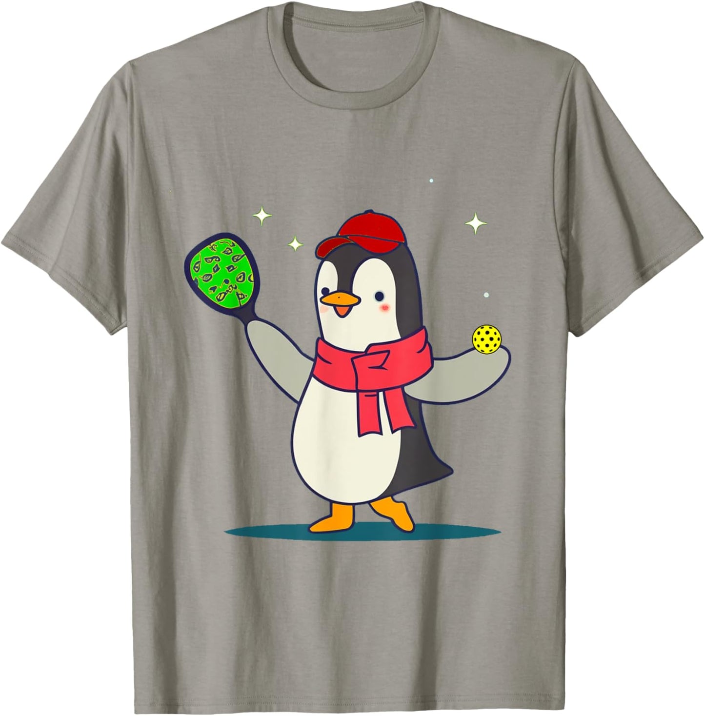 Smileteessports Funny Penguin Playing Pickleball Sports T-Shirt - T-Shirt | Sand