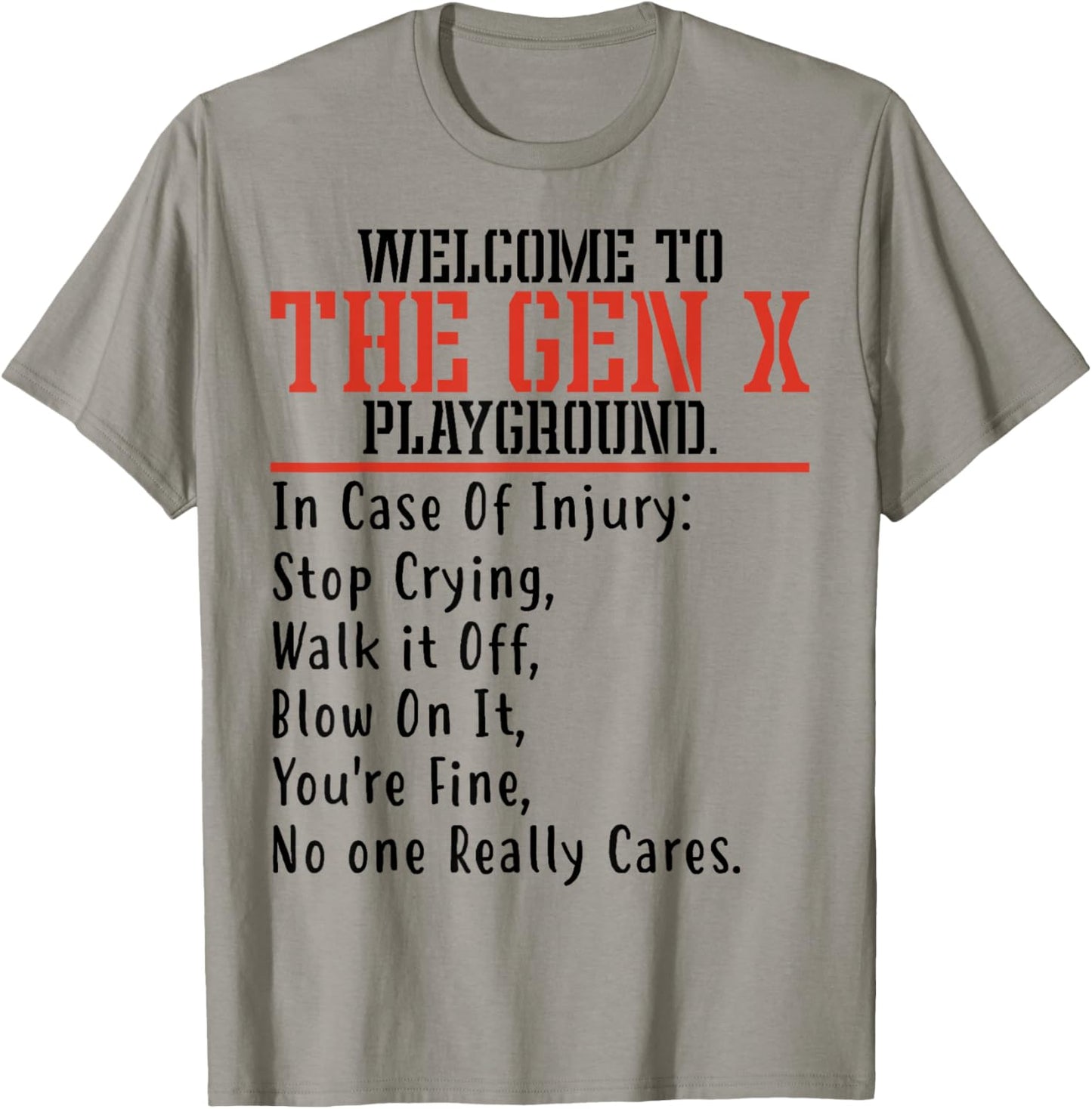 Funny 60s 70s 80s Men Women Welcome To The Gen X Playground T-Shirt - T-Shirt | Sand
