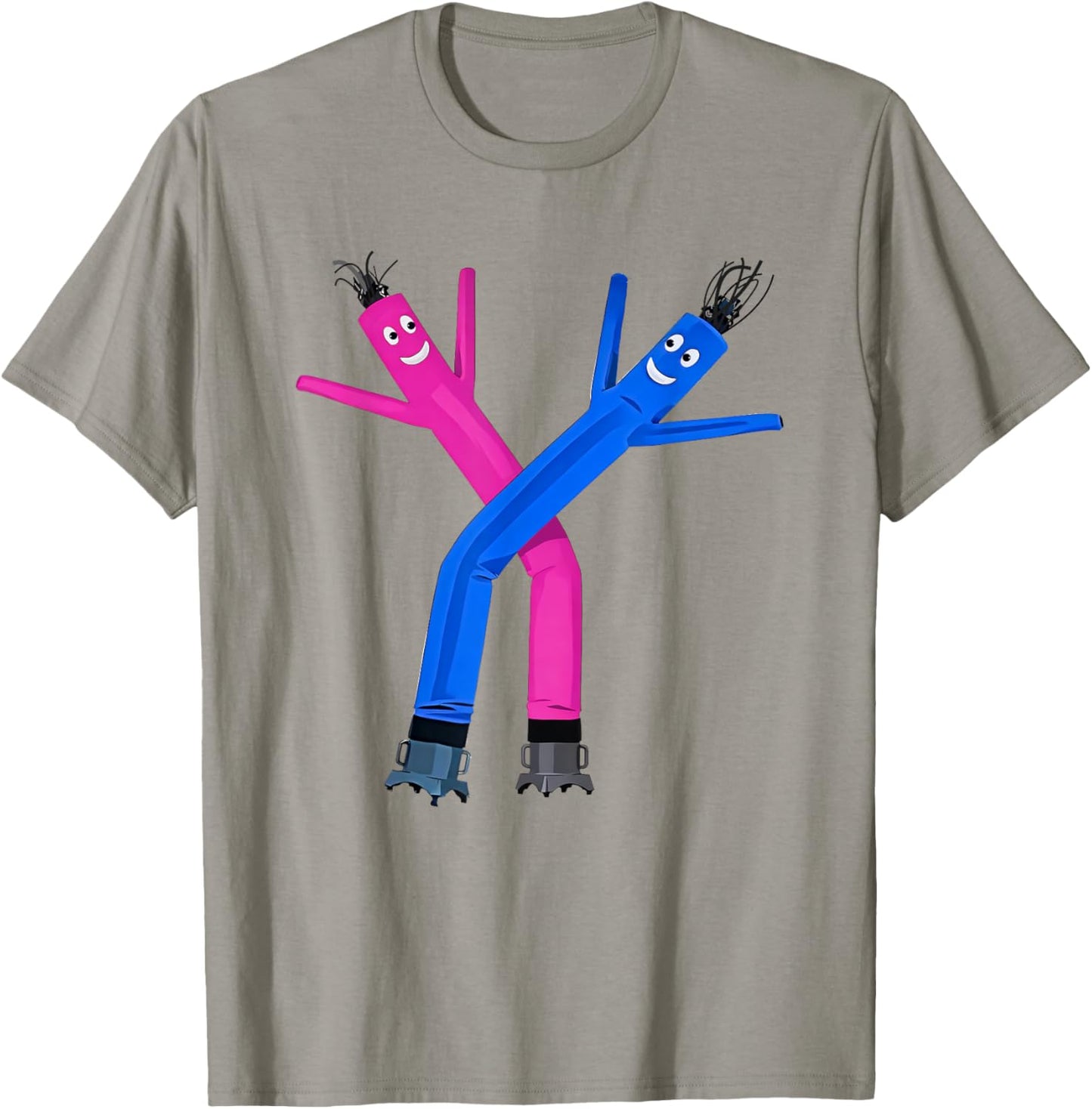 Dancing Inflatable Pink & Blue Wind Tube Dancers Fun Party T-Shirt - T-Shirt | Sand