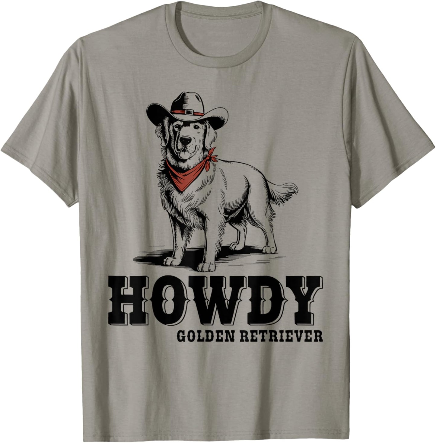 Howdy Golden Retriever Cowboy Vintage Dog Lovers T-Shirt - T-Shirt | Sand