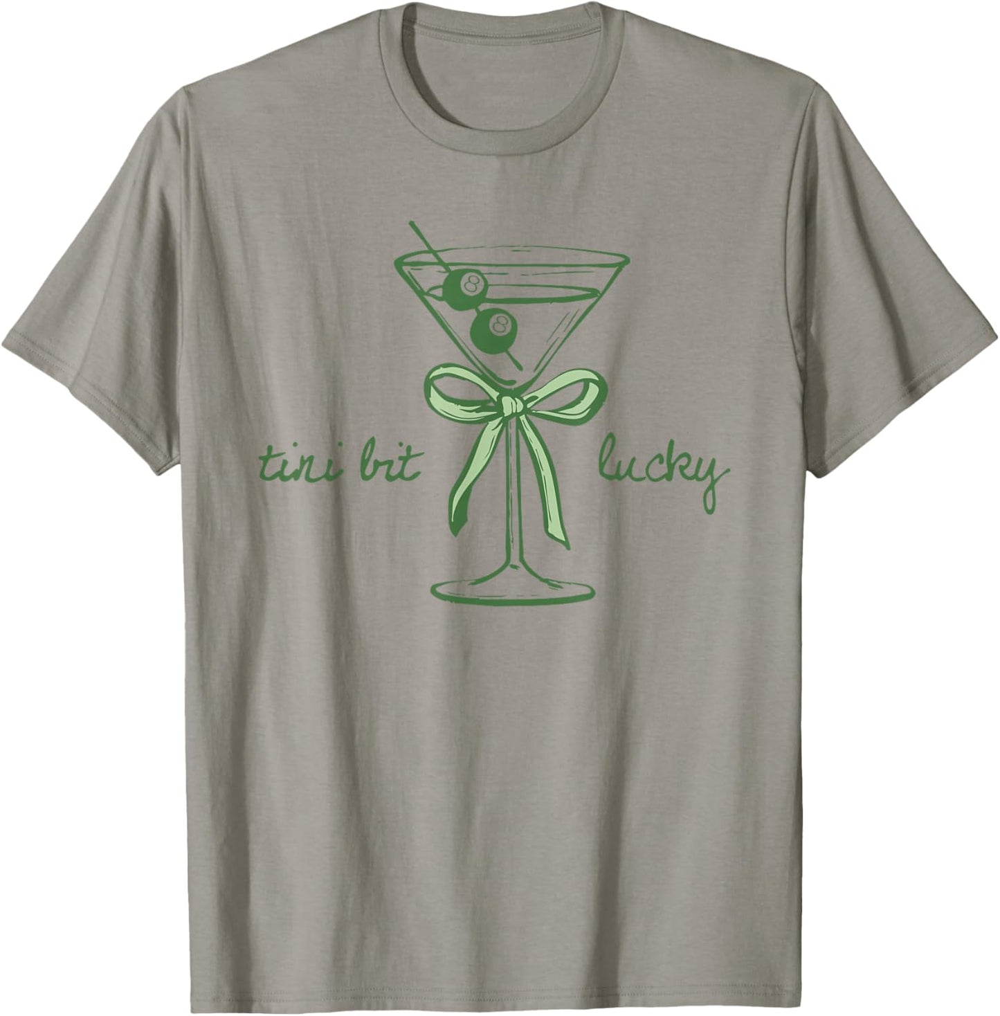 St. Patrick's Martini Irish Baby A Tini Bit Irish Lucky Girl T-Shirt - T-Shirt | Sand