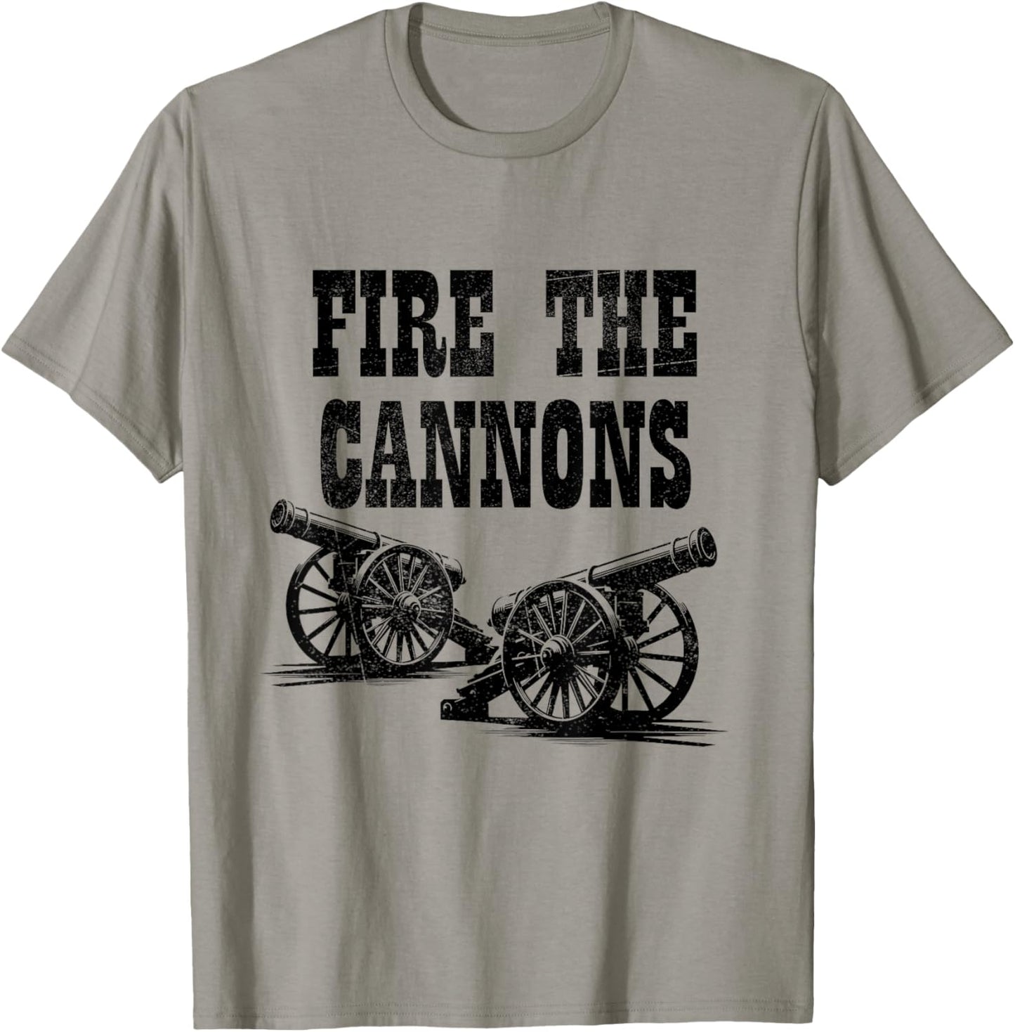 Fire The Cannons Cool Retro Vintage Double Cannon Classic T-Shirt - T-Shirt | Sand