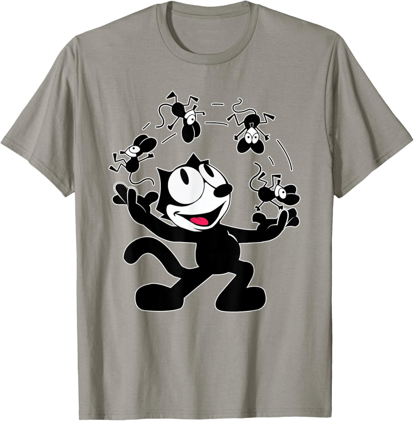 Felix Cat Juggling Mice Vintage Cartoon Retro Graphic Fun T-Shirt - T-Shirt | Sand