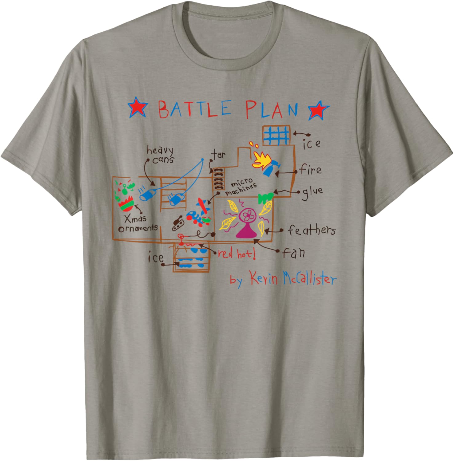Funny Battle Plan Christmas Home Kids Hand Dawn Costumes T-Shirt - T-Shirt | Sand