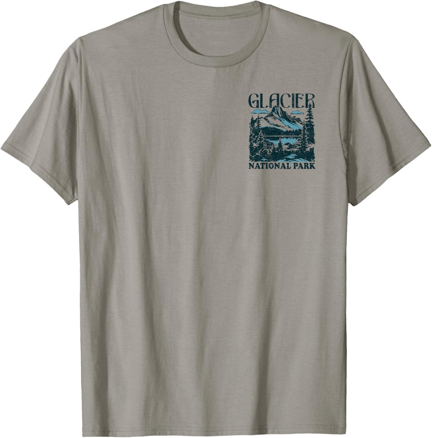 Glacier National Park Front and Back T-Shirt - T-Shirt | Sand