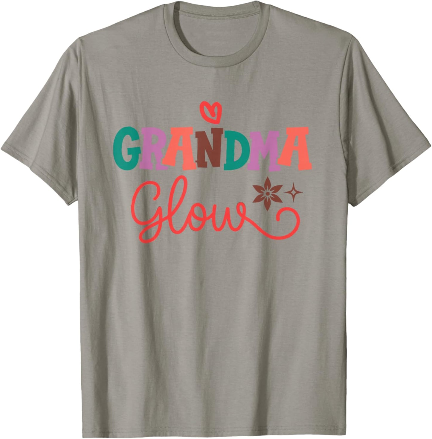 Grandma Glow Retro Lettering Mothers Day Style Artwork T-Shirt - T-Shirt | Sand