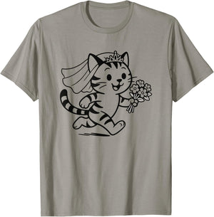 Mariée de Mariage Chat Mignon T-Shirt - T-Shirt | Sand