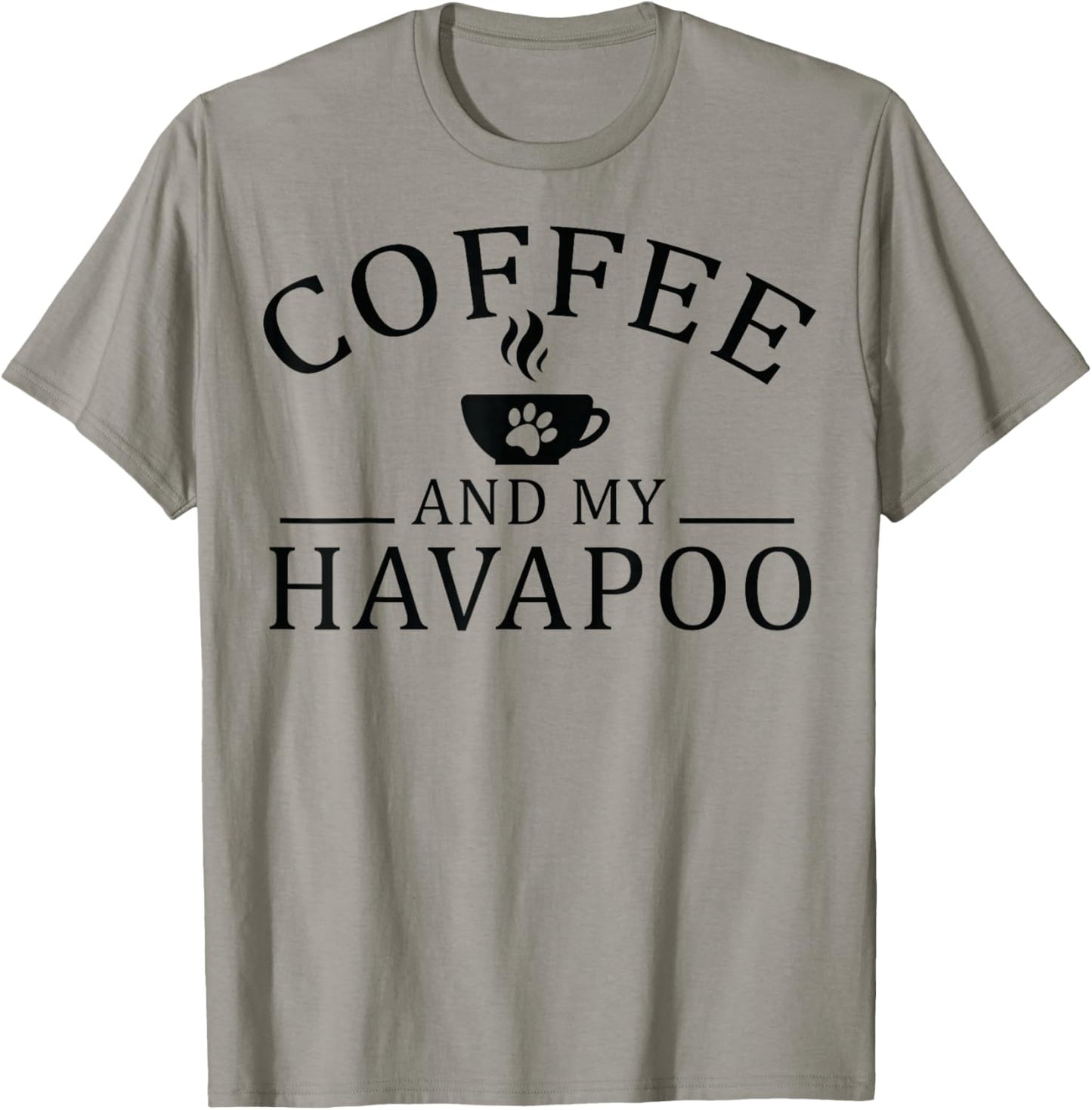 Havapoo Dog And Coffee T-Shirt - T-Shirt | Sand