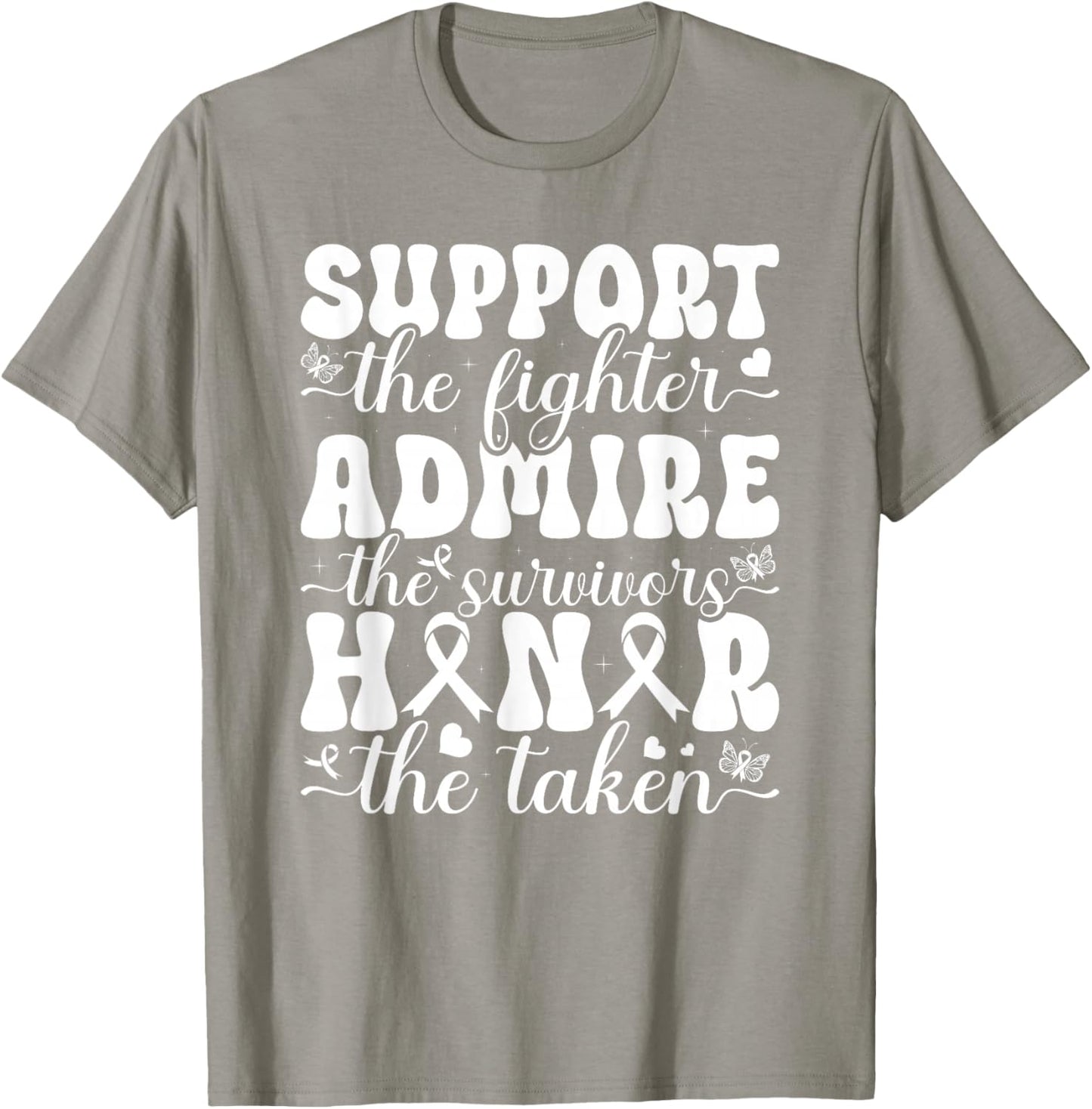 Breast Support Pink Admire Honor Breast Cancer Awareness T-Shirt - T-Shirt | Sand