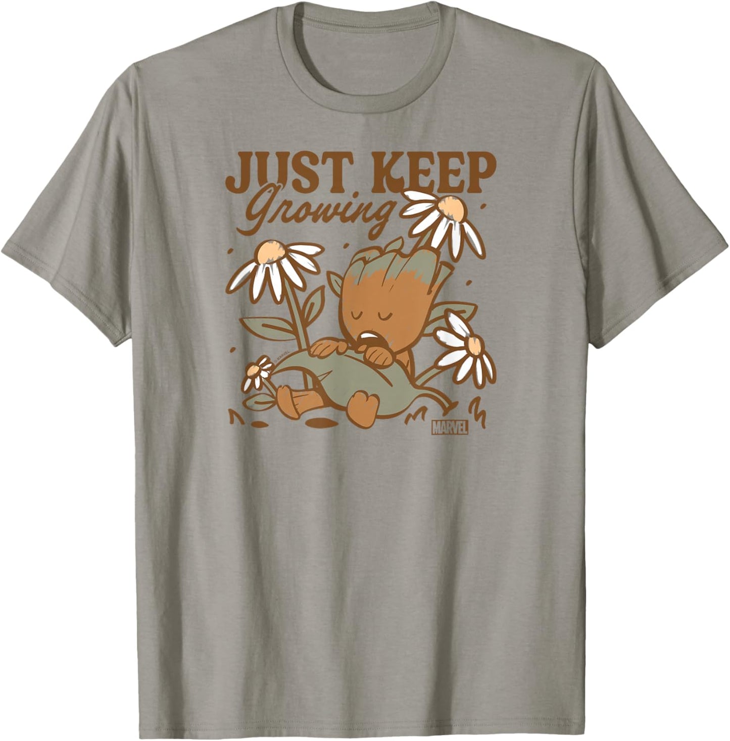 Guardians Of The Galaxy - Just Keep Growing Baby Groot T-Shirt - T-Shirt | Sand
