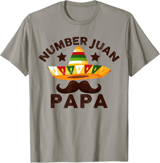 Number One Juan Papa Father's Day Mexican Dad Funny Padre T-Shirt - T-Shirt | Sand