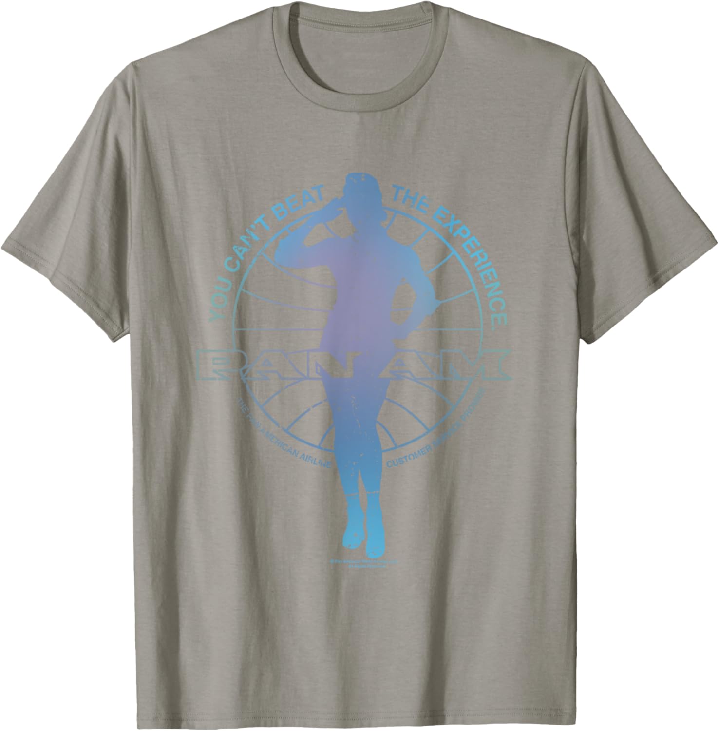 Pan Am Flight Attendant Salute Silhouette T-Shirt - T-Shirt | Sand