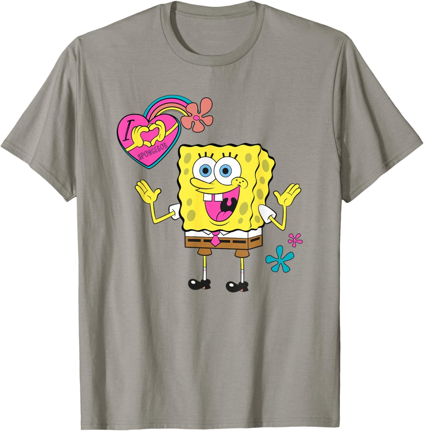 Spongebob Squarepants Heart Hands Pose Spring T-Shirt - T-Shirt | Sand