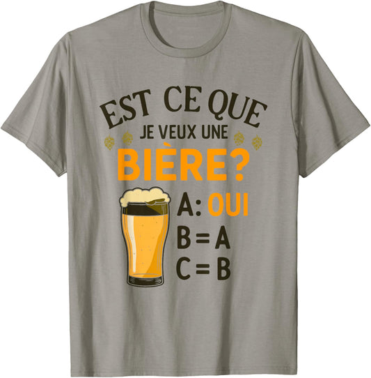 Joke Beauf Alcohol Does I Want A Beer? T-Shirt - T-Shirt | Sand