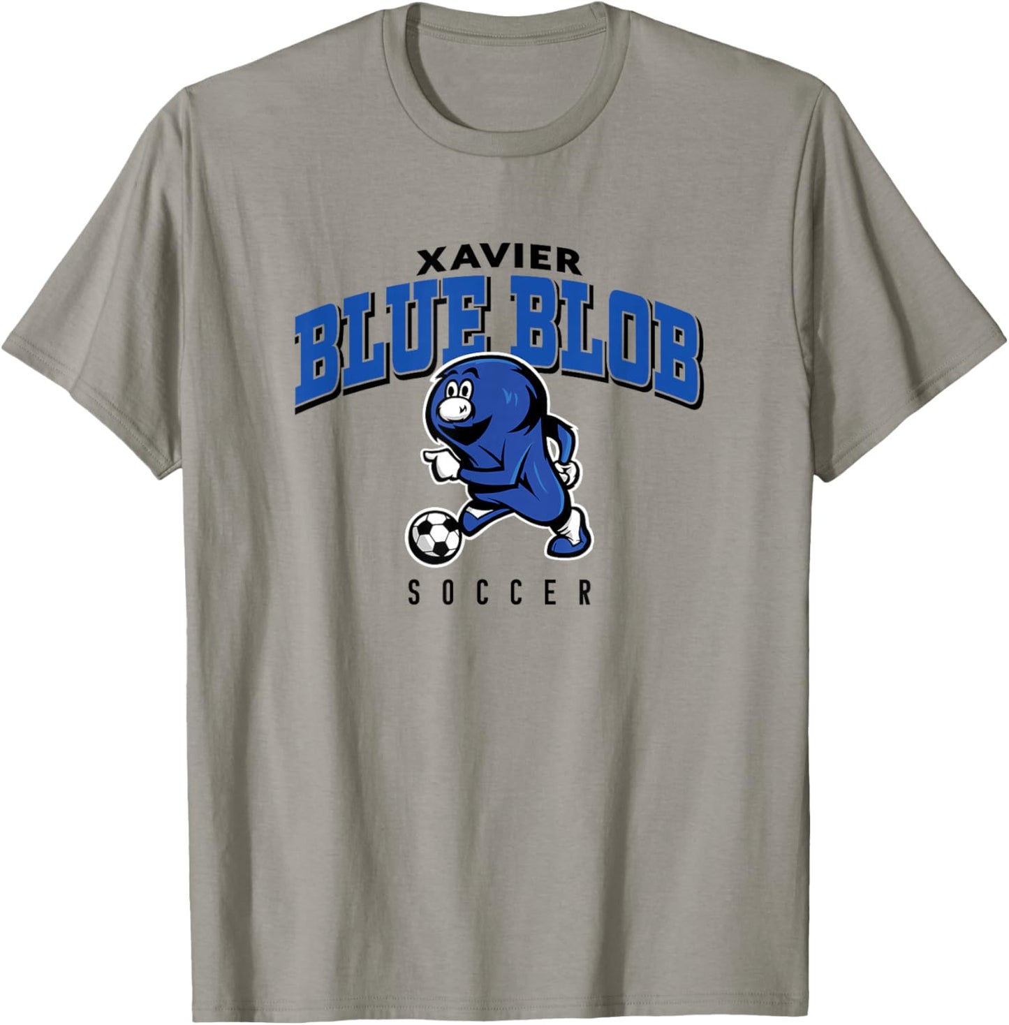 Xavier University Musketeers Blue Blob Soccer Arched T-Shirt - T-Shirt | Sand