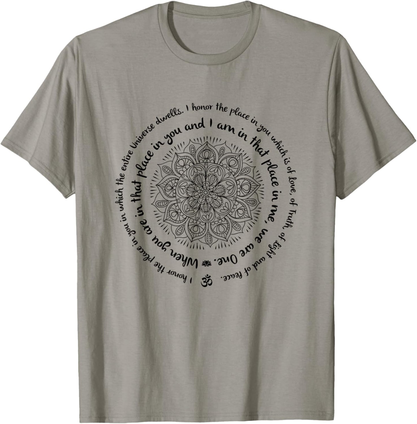 WE ARE ONE Namaste Happy Zen Yoga Meditation Mandala Design T-Shirt - T-Shirt | Sand