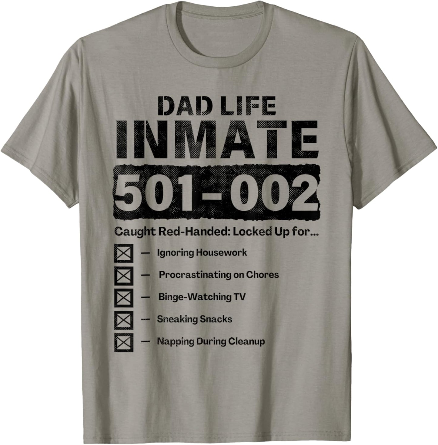 Dad Life Inmate Funny Matching Halloween Costume T-Shirt - T-Shirt | Sand