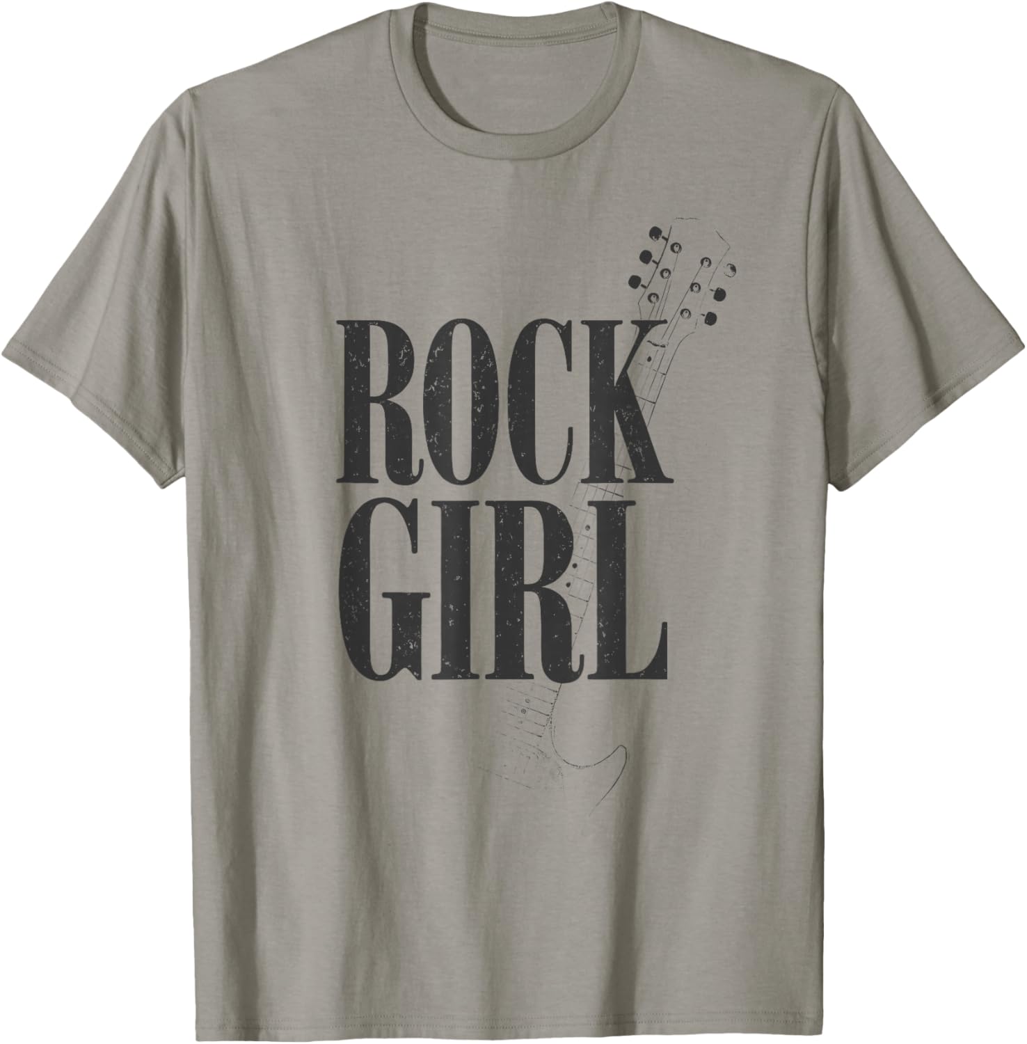 Rock Girl Guitarist Girls Rock, Rock'n Roll Girl Guitar Band T-Shirt - T-Shirt | Sand