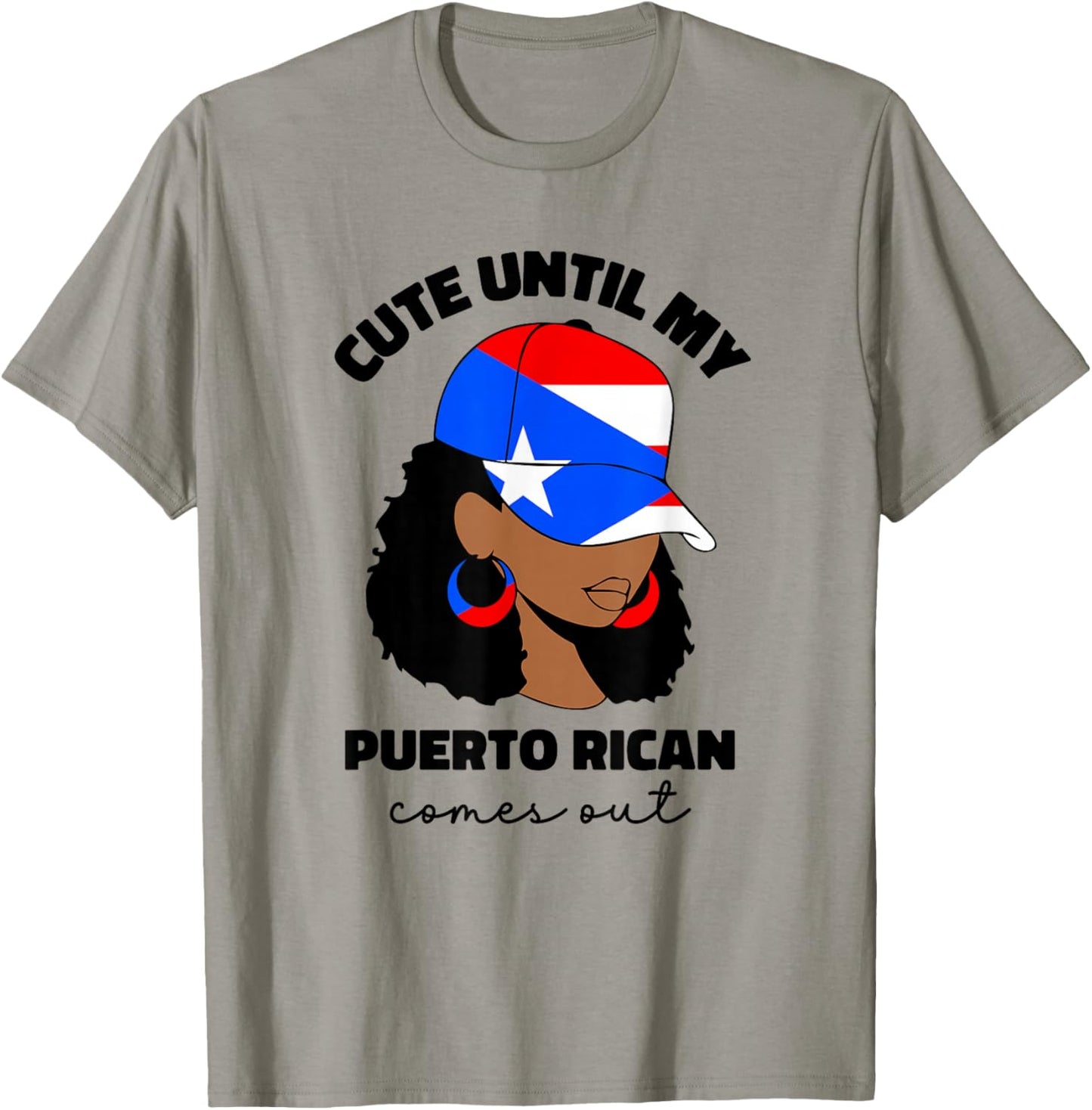 Funny Cute Puerto Rican Afro Women Boricua Puerto Rico Flag T-Shirt - T-Shirt | Sand