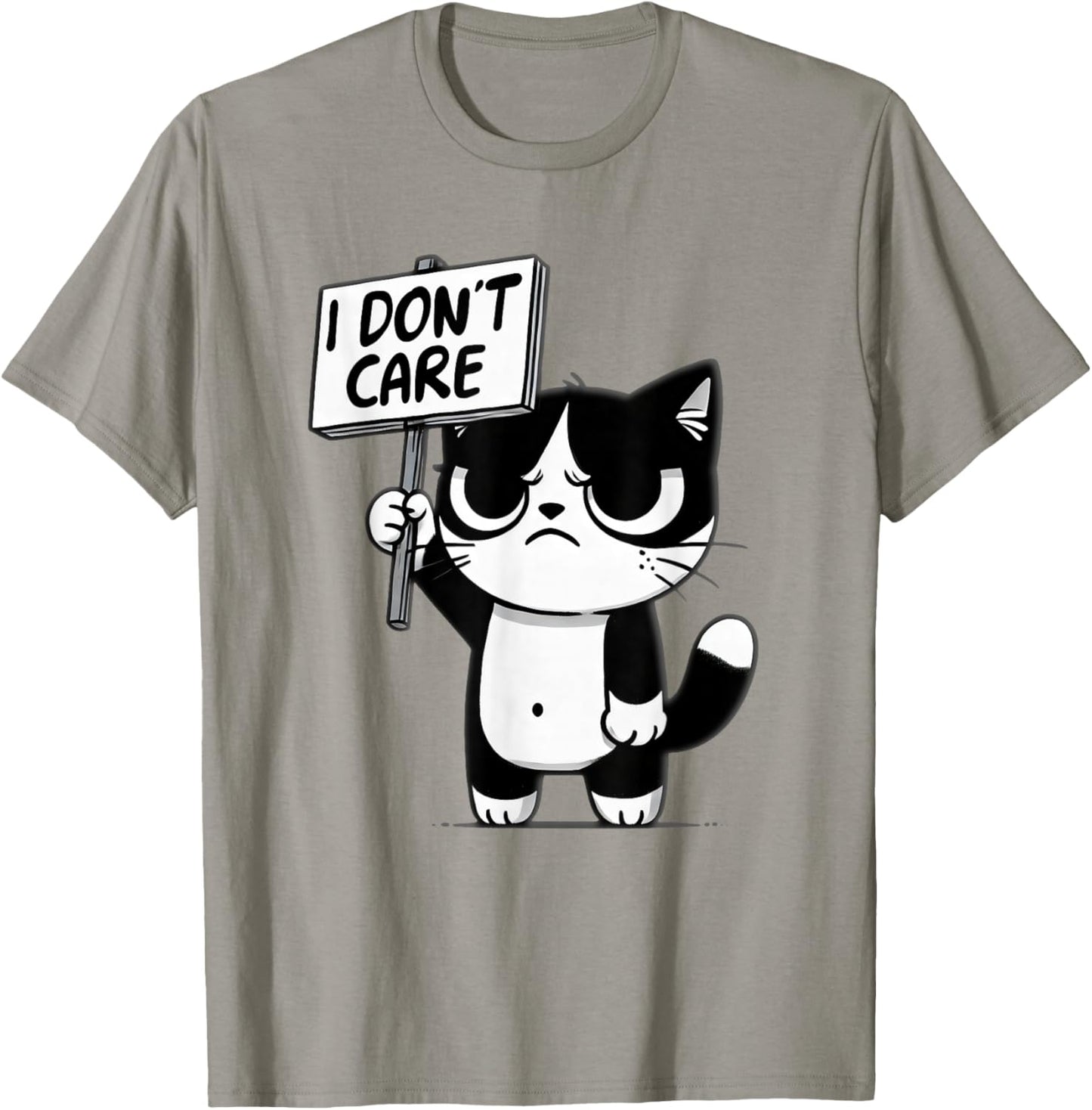 Funny Cat, Sarcastic Grumpy Mood, Family Kids Kitten Meme T-Shirt - T-Shirt | Sand