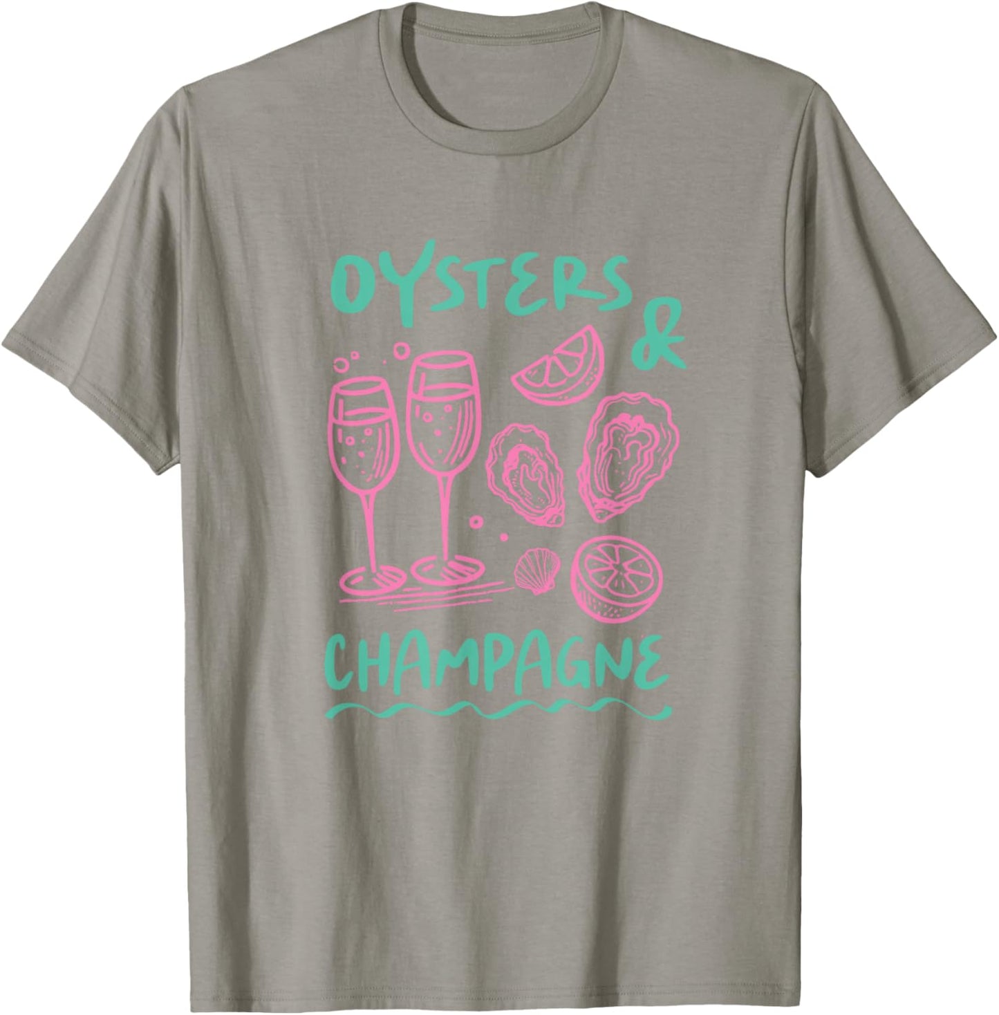 Oysters and Champagne Shirt Funny Seafood Party Beach Summer T-Shirt - T-Shirt | Sand